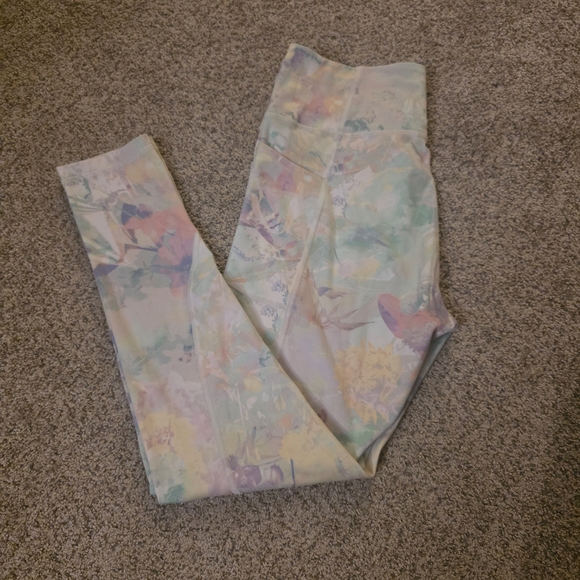 Victoria's Secret Pants - Victoria's Secret Athlesuire Colorful Pastel Watercolor Floral Leggings For Gym